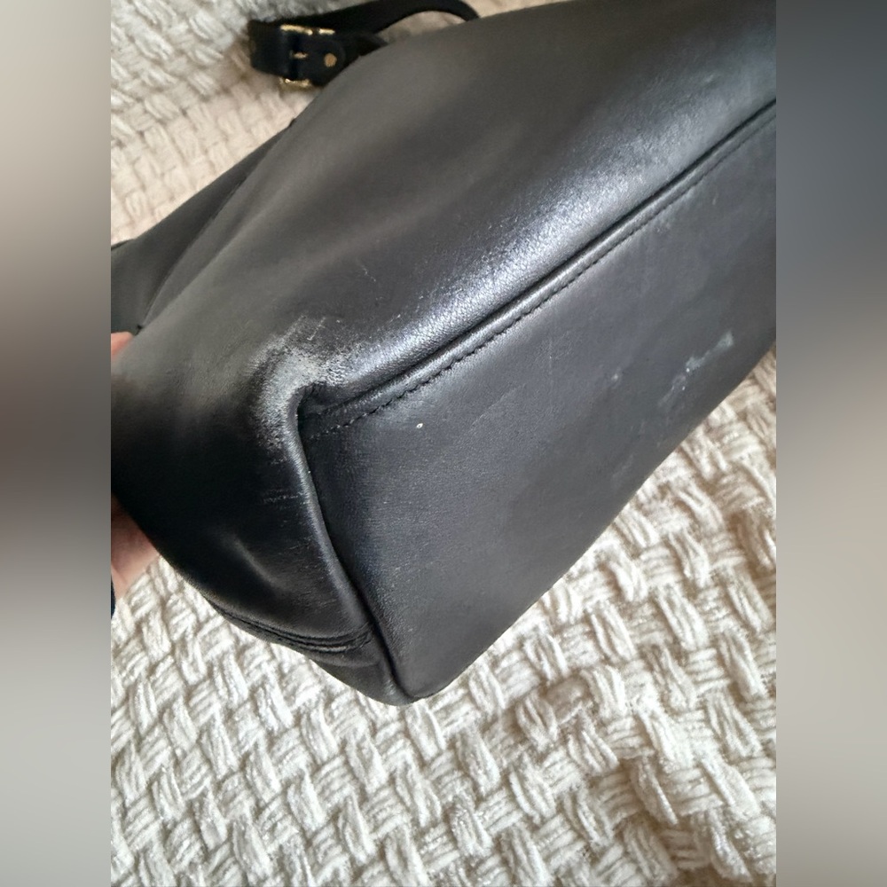 Vintage Old Coach Legacy Hobo Black Glove tan Leather - Picture 4 of 13